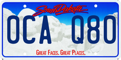 SD license plate 0CAQ80
