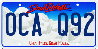 SD license plate 0CAQ92