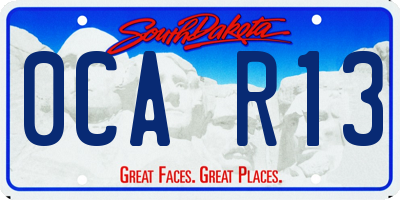 SD license plate 0CAR13