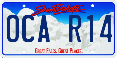 SD license plate 0CAR14