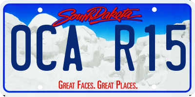 SD license plate 0CAR15