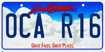 SD license plate 0CAR16