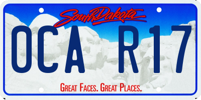 SD license plate 0CAR17