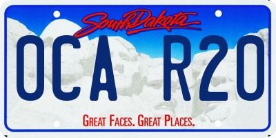 SD license plate 0CAR20