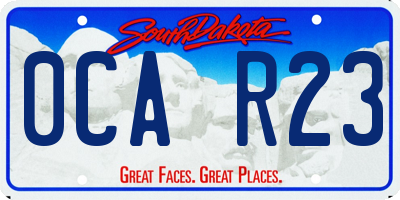 SD license plate 0CAR23