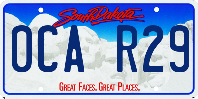 SD license plate 0CAR29