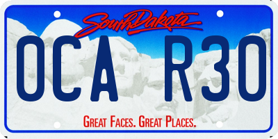 SD license plate 0CAR30