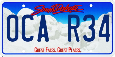 SD license plate 0CAR34