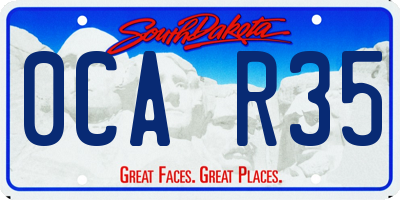 SD license plate 0CAR35