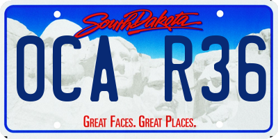 SD license plate 0CAR36