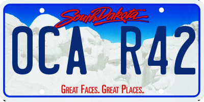 SD license plate 0CAR42