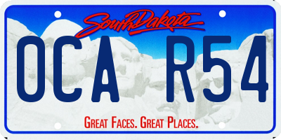 SD license plate 0CAR54