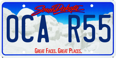 SD license plate 0CAR55