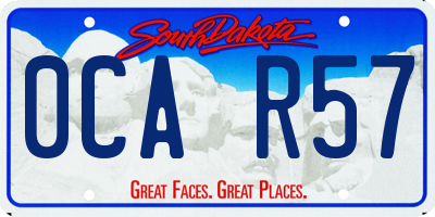 SD license plate 0CAR57