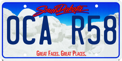 SD license plate 0CAR58