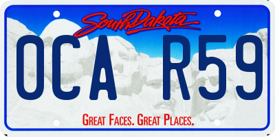 SD license plate 0CAR59