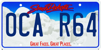 SD license plate 0CAR64