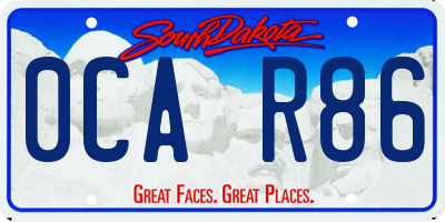 SD license plate 0CAR86