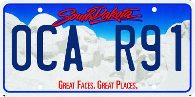 SD license plate 0CAR91