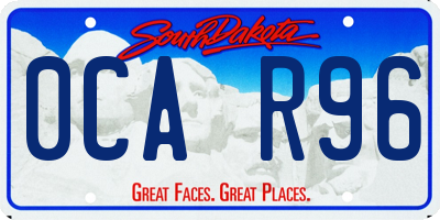 SD license plate 0CAR96