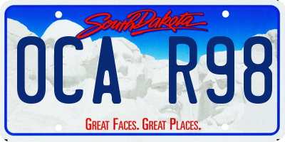SD license plate 0CAR98