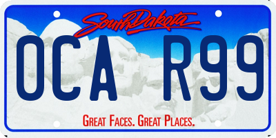 SD license plate 0CAR99