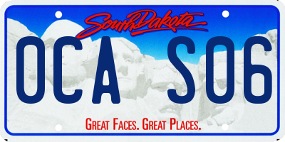 SD license plate 0CAS06