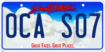 SD license plate 0CAS07