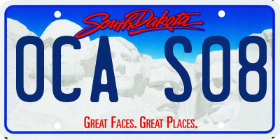 SD license plate 0CAS08