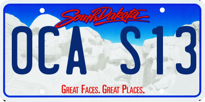 SD license plate 0CAS13