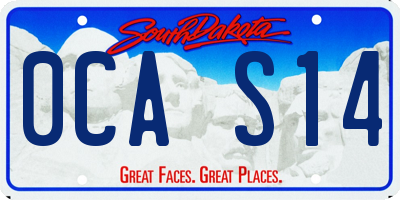 SD license plate 0CAS14