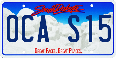 SD license plate 0CAS15
