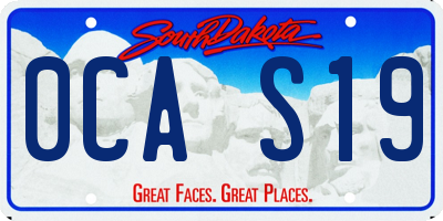 SD license plate 0CAS19