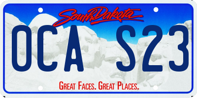 SD license plate 0CAS23