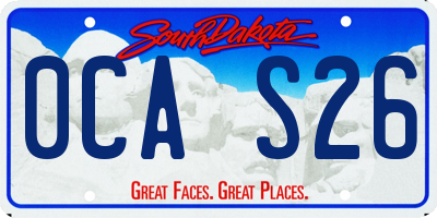 SD license plate 0CAS26