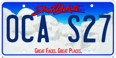 SD license plate 0CAS27
