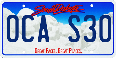 SD license plate 0CAS30