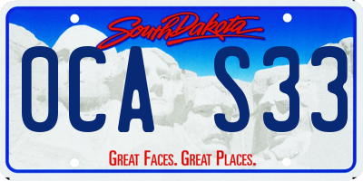 SD license plate 0CAS33