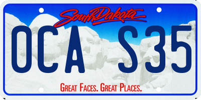 SD license plate 0CAS35