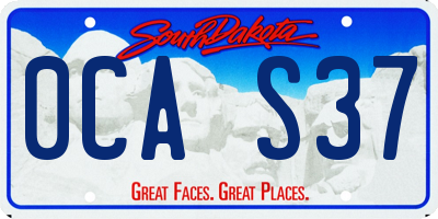 SD license plate 0CAS37