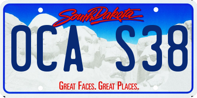 SD license plate 0CAS38