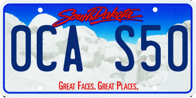 SD license plate 0CAS50