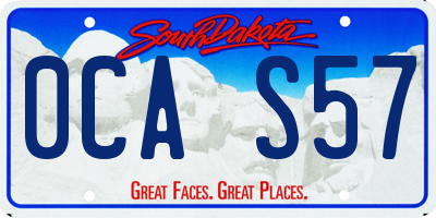 SD license plate 0CAS57