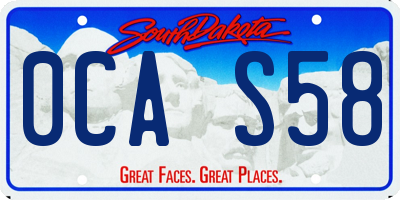 SD license plate 0CAS58