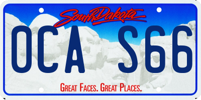 SD license plate 0CAS66