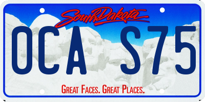 SD license plate 0CAS75