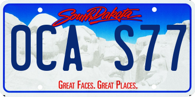 SD license plate 0CAS77