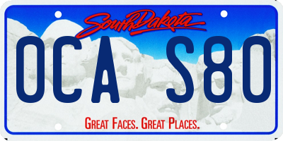SD license plate 0CAS80