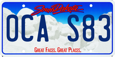 SD license plate 0CAS83