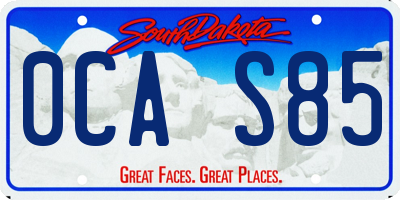 SD license plate 0CAS85